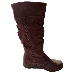 Naturalizer Women’s Boots Suede Leather  Wedge Zip Brown Size 8